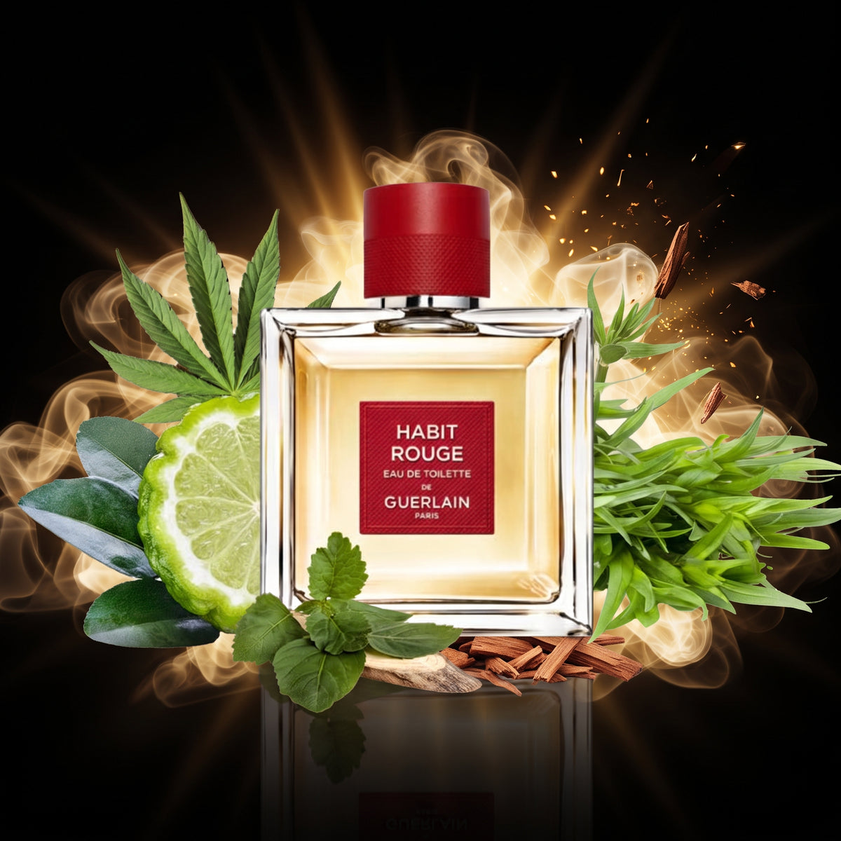 Guerlain Habit Rouge, autre vue du flacon
